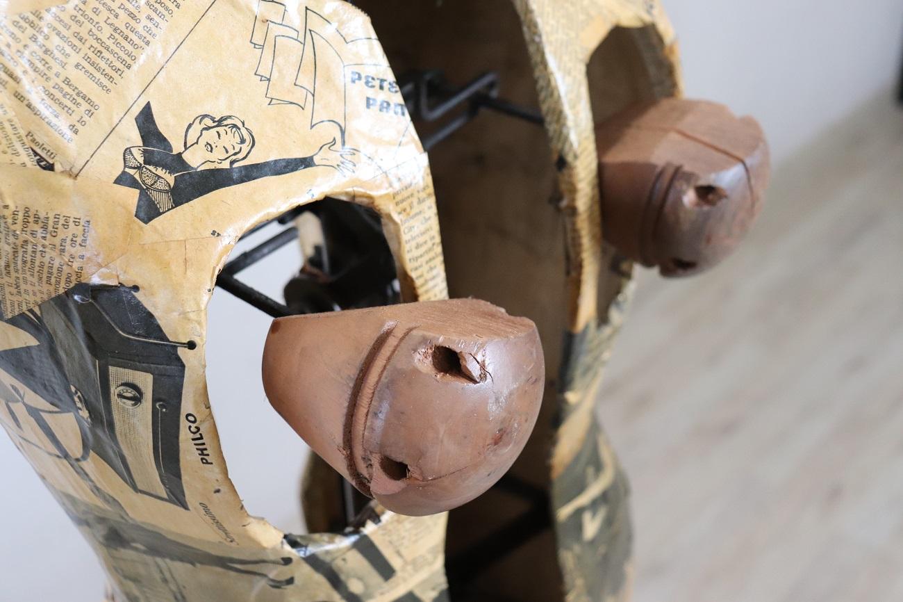 Raro maniquí italiano ajustable de sastre, años 50 Metal en venta