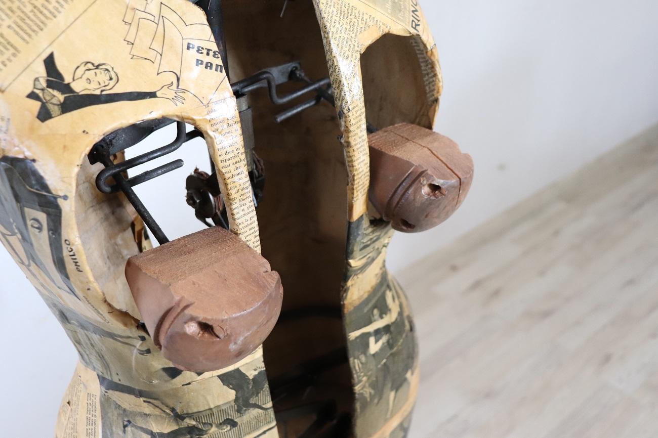 Raro maniquí italiano ajustable de sastre, años 50 en venta 2