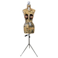 Raro maniquí italiano ajustable de sastre, años 50