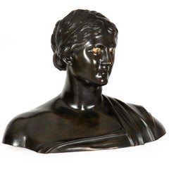 Rare Italian Antique Grand Tour Bronze Sculpture Bust of So-Called Sappho