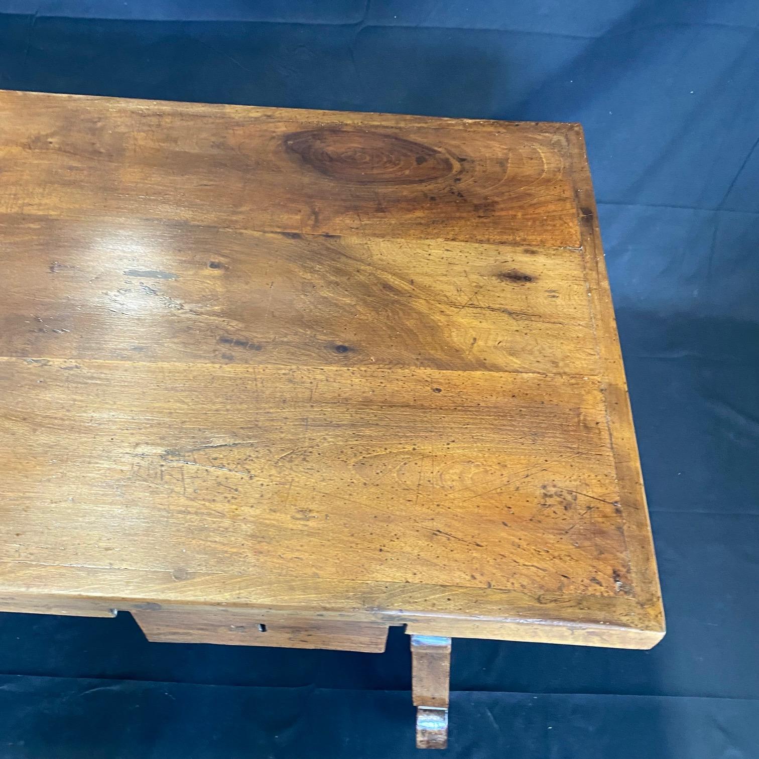 Rare Italian Antique Walnut Writing Desk For Sale 5