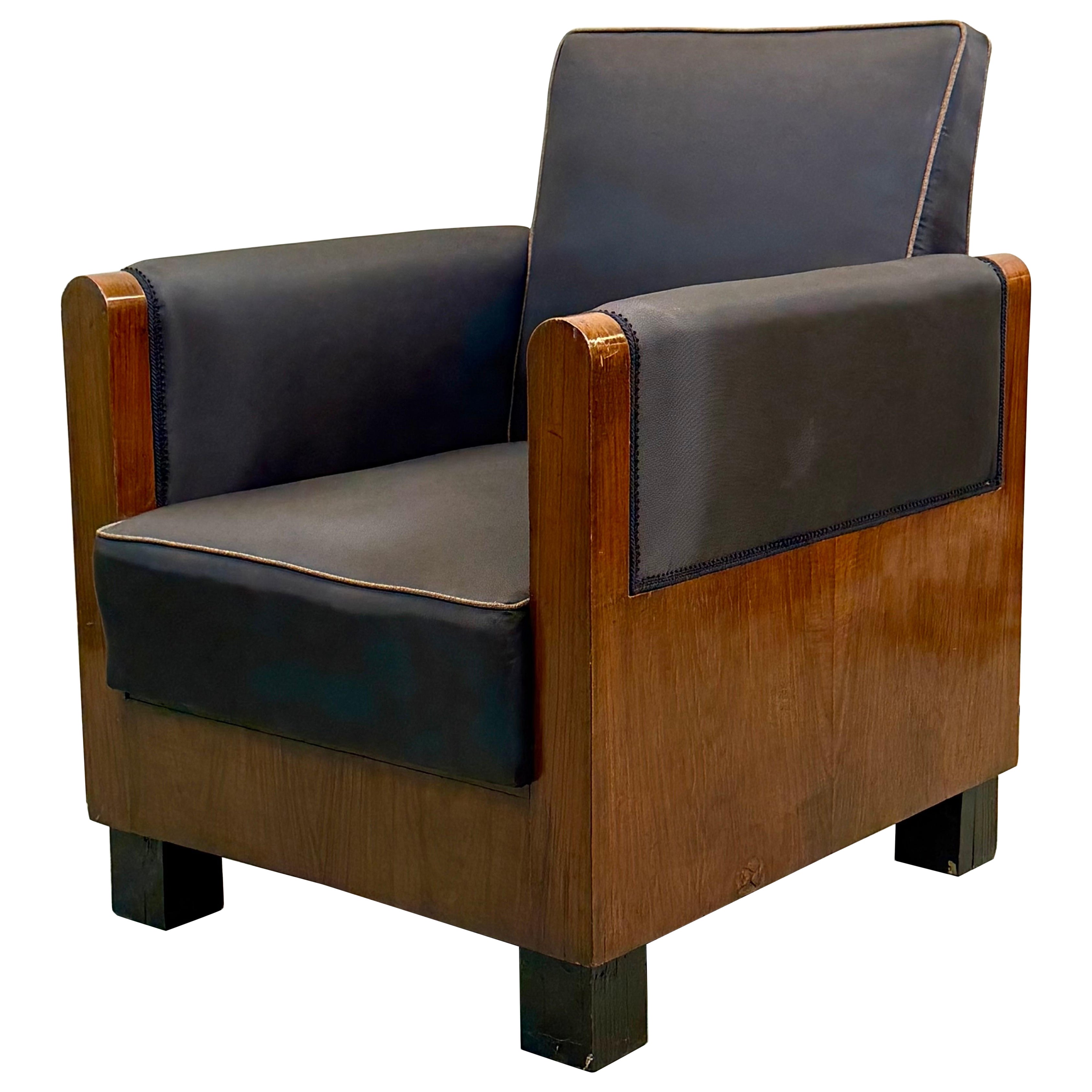 Rare Italian Art Deco Chair by Gucci for Gucci Executive Offices, Florence, 1938 For Sale