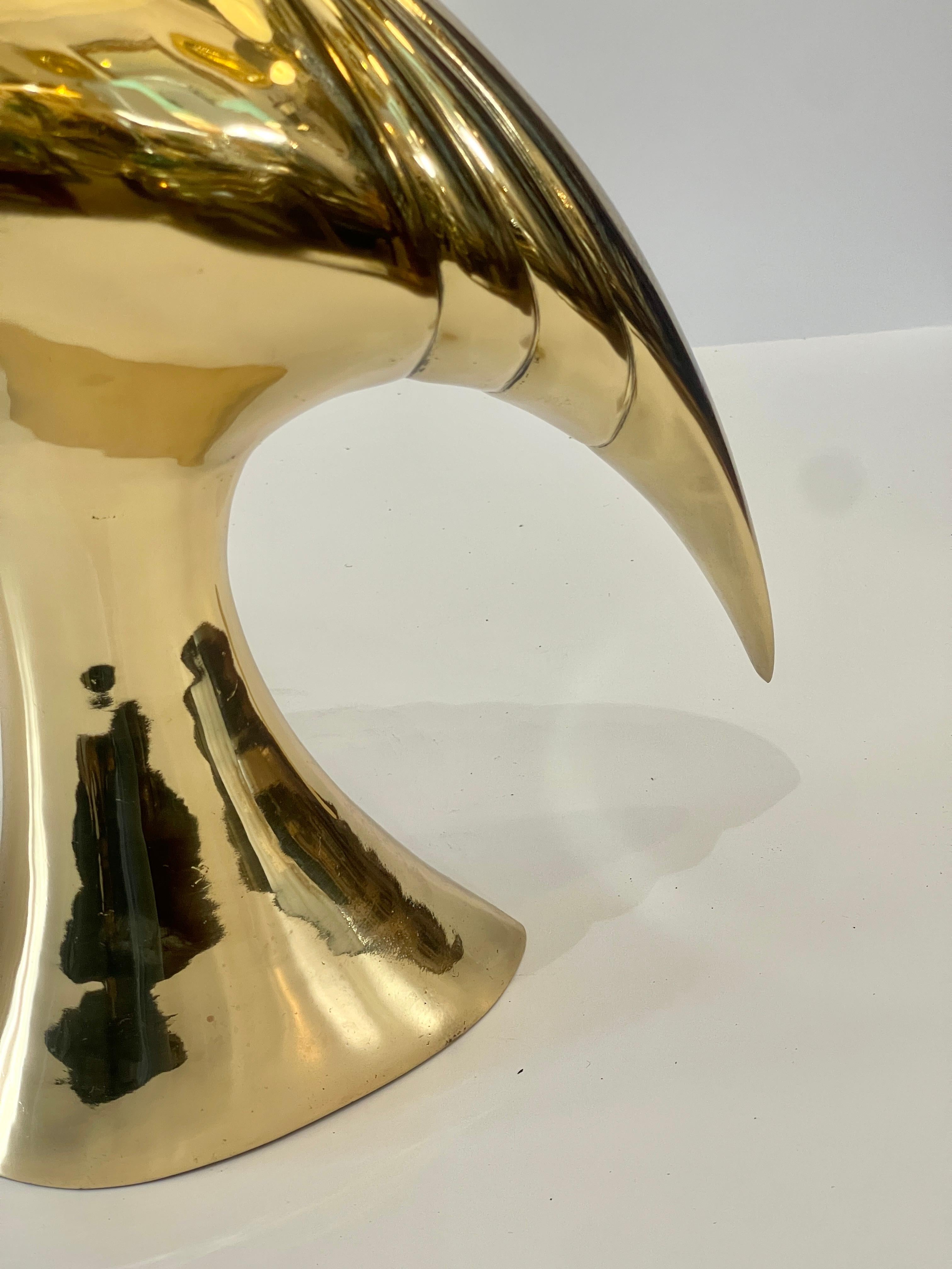 Rare sculture di gru in ottone Art Deco di grandi dimensioni, set, anni '60. in vendita 3