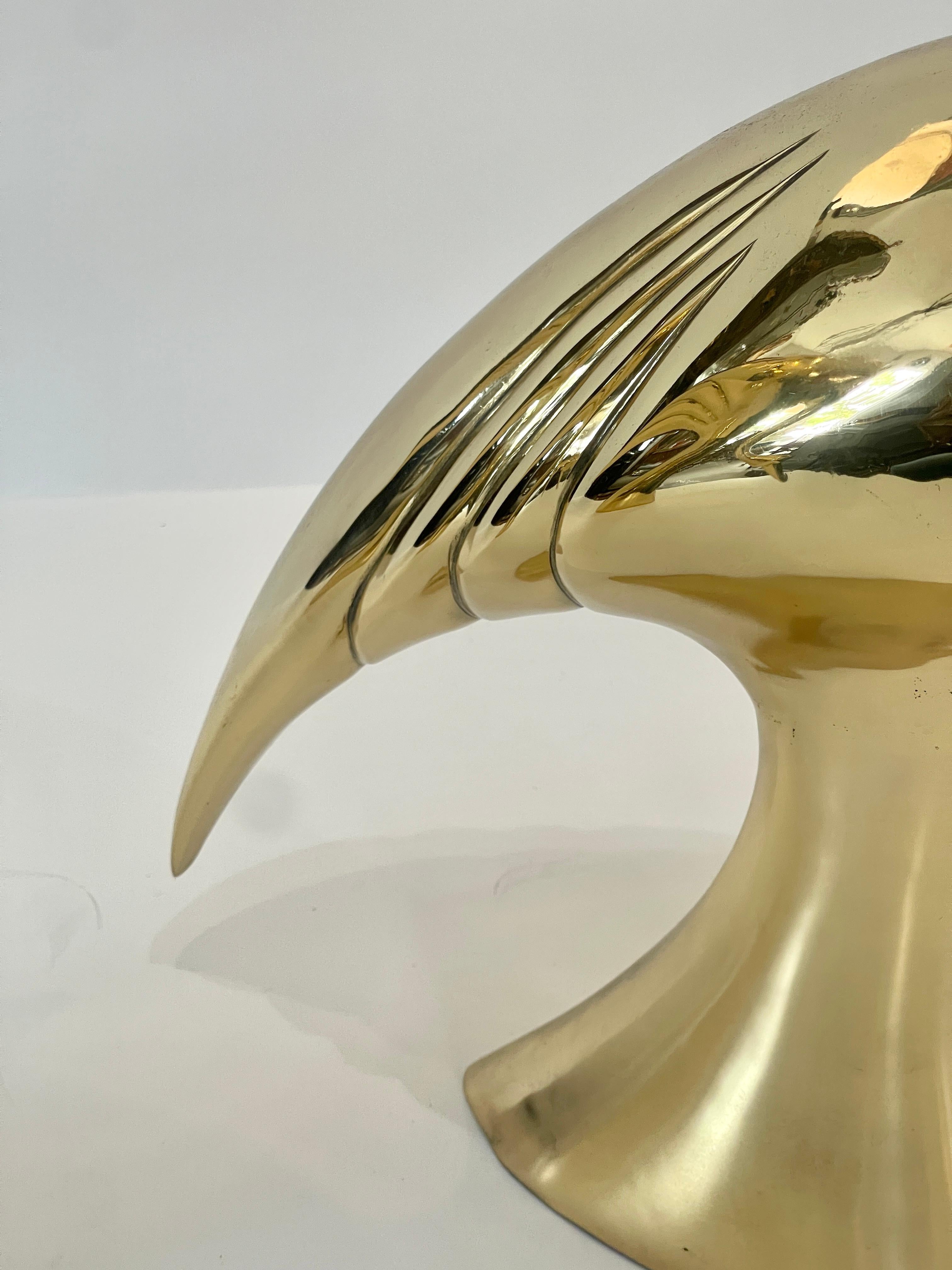Rare sculture di gru in ottone Art Deco di grandi dimensioni, set, anni '60. in vendita 8