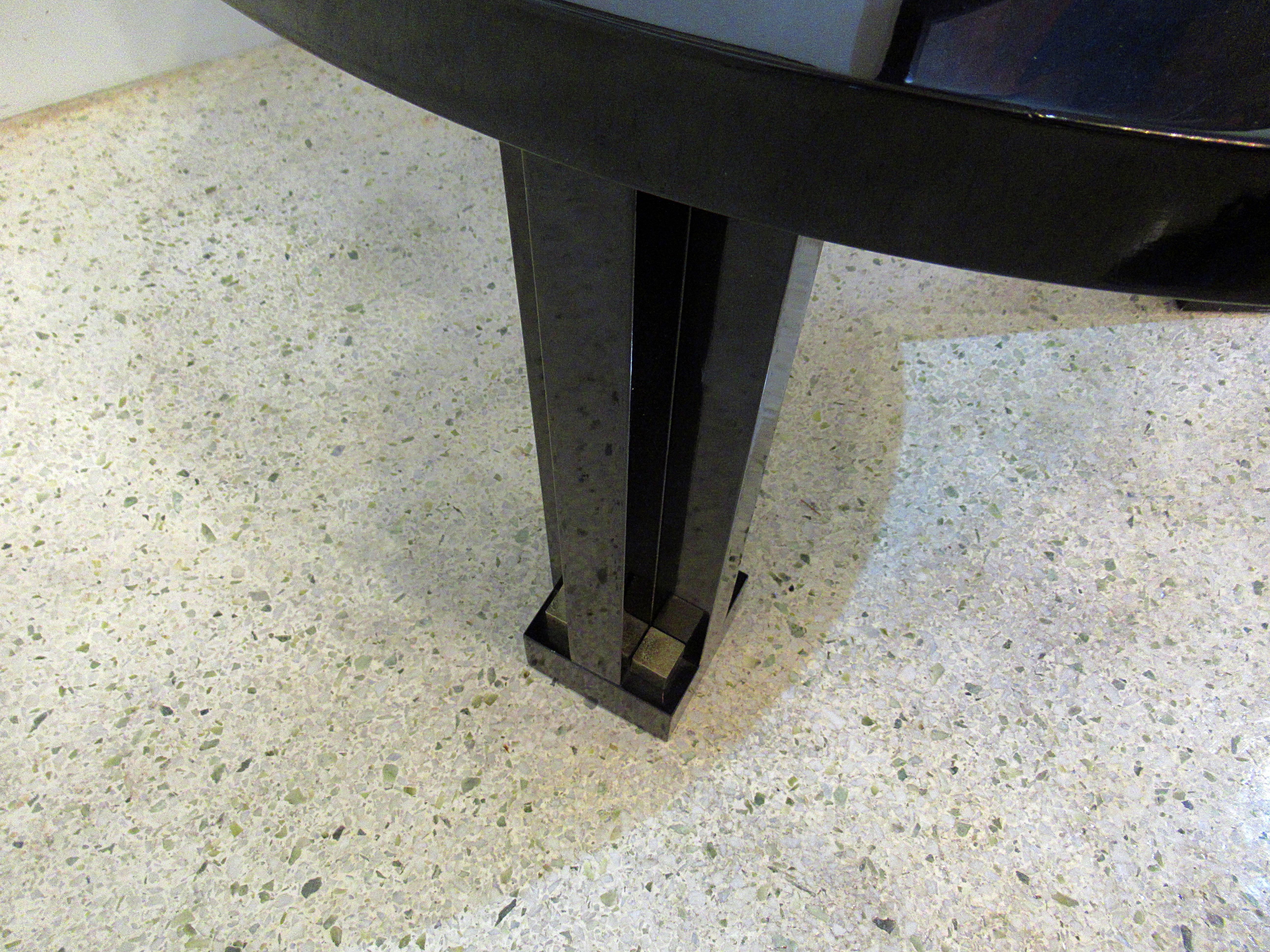 Rare Italian Black Lacquer and Faux Bois Side Table, 1980s, Ettore Sottsass 6