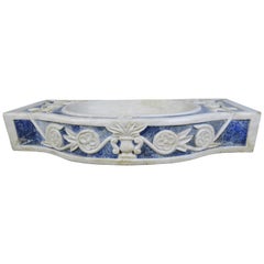 Rare Italian Blue and White Carrera Marble Sink