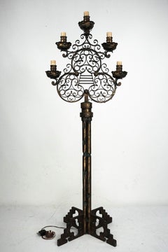 Seltene italienische Stehleuchte im Brutalismus von Longobard. Italien 1970er Jahre