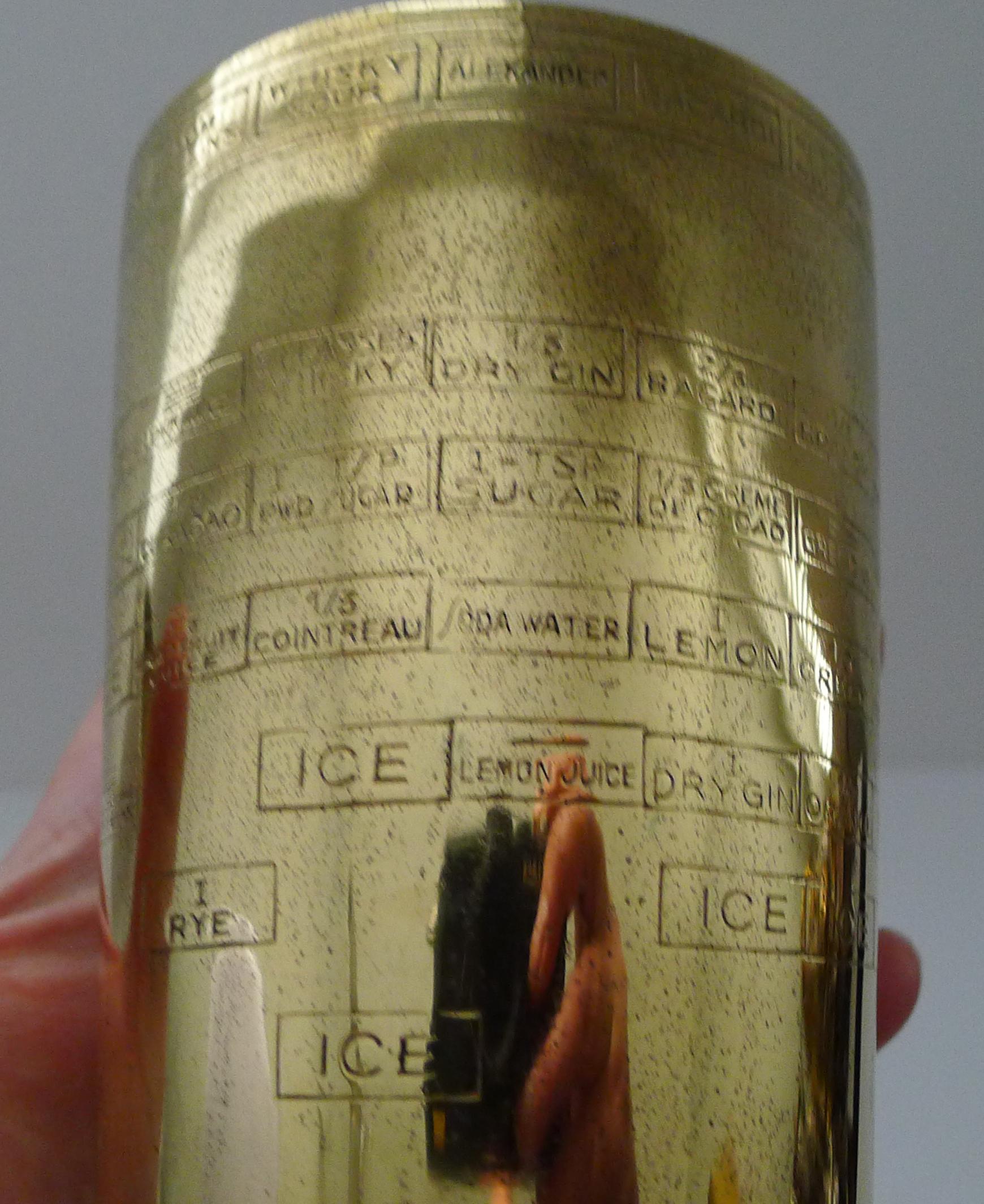 Rare Italian Bullet Recipe Cocktail Shaker, circa 1940 For Sale 7