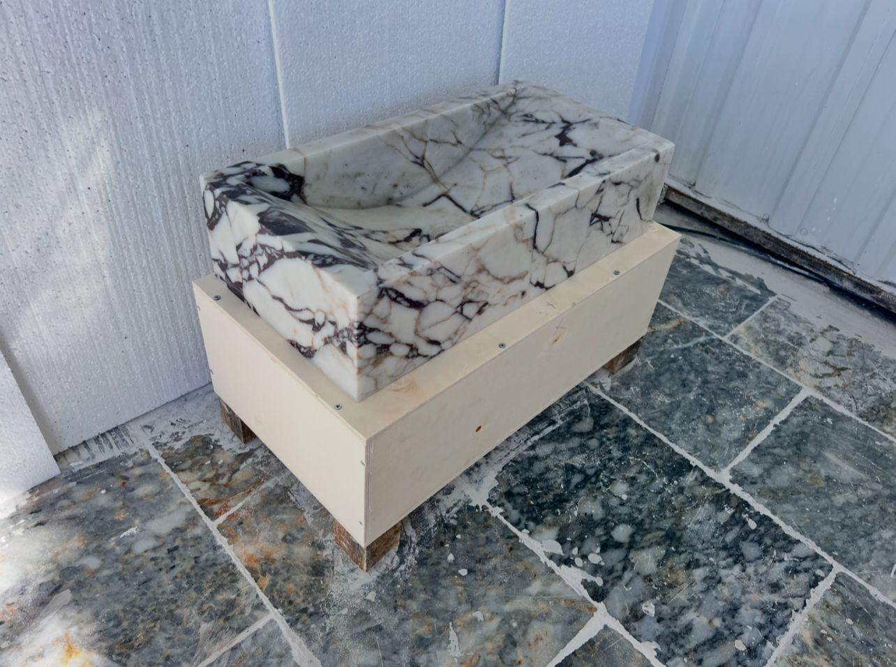 Rare Italian Calacatta Viola Marble Sink – Custom Shape Luxury Bathroom Basin In New Condition For Sale In İnegöl, TR