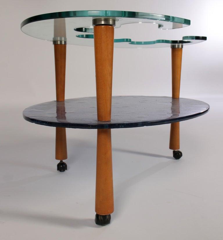 Rare Italian Cast Glass Occasional Table In Good Condition For Sale In Southampton, NY