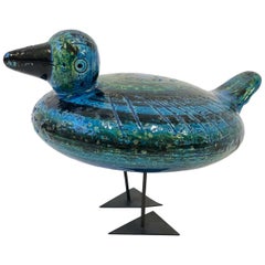 Seltene italienische Keramik-Ente von Aldo Londi Bitossi für Raymor