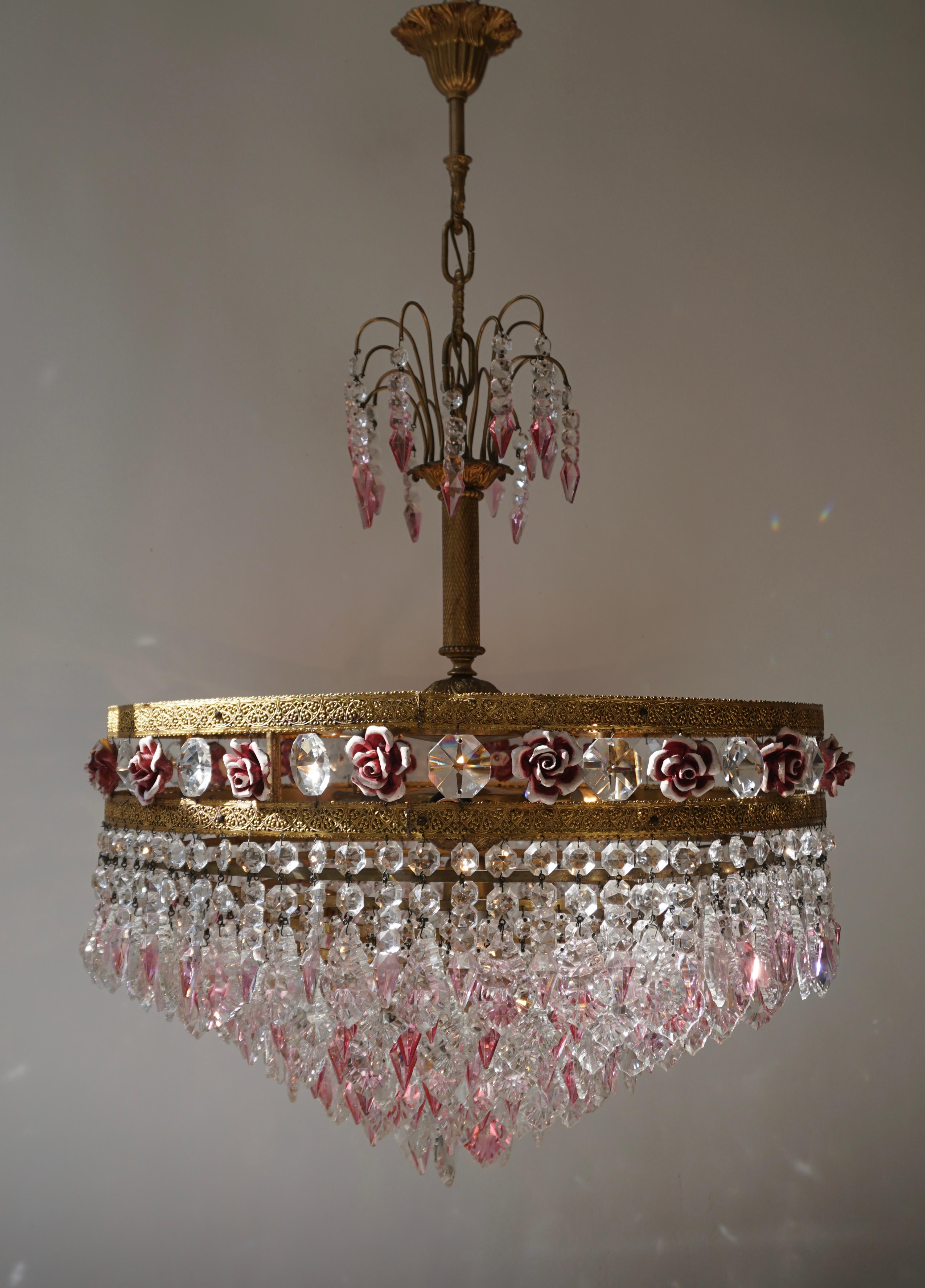 pink chandeliers for sale