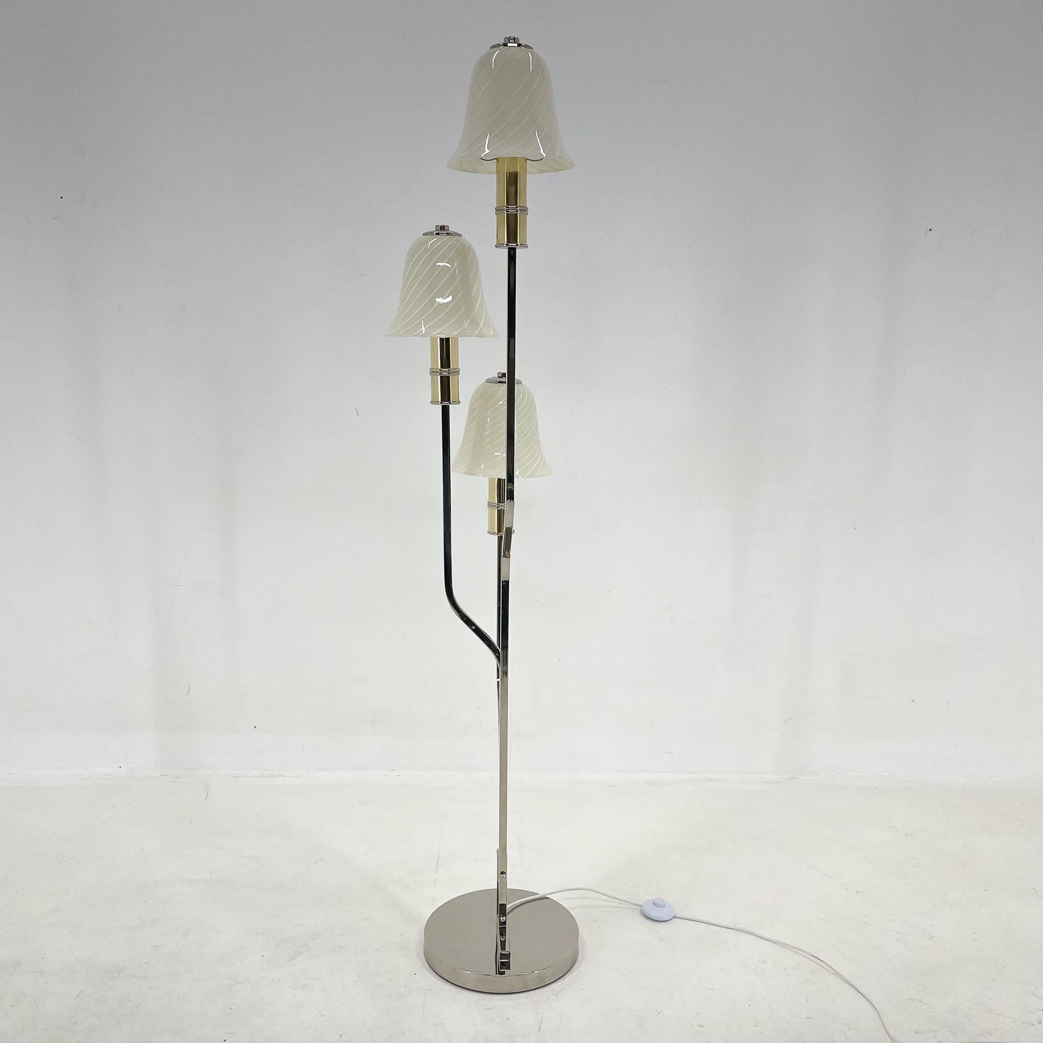 Rare Italian Chrome & Murano Glass 'Magic Mushrooms' Floor Lamp, 1970's  For Sale 8
