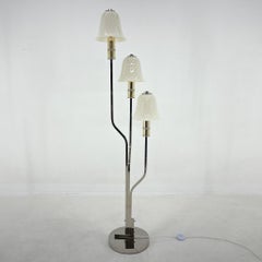 Seltene italienische Stehlampe „Magic Mushrooms“ aus Chrom und Muranoglas, 1970er Jahre