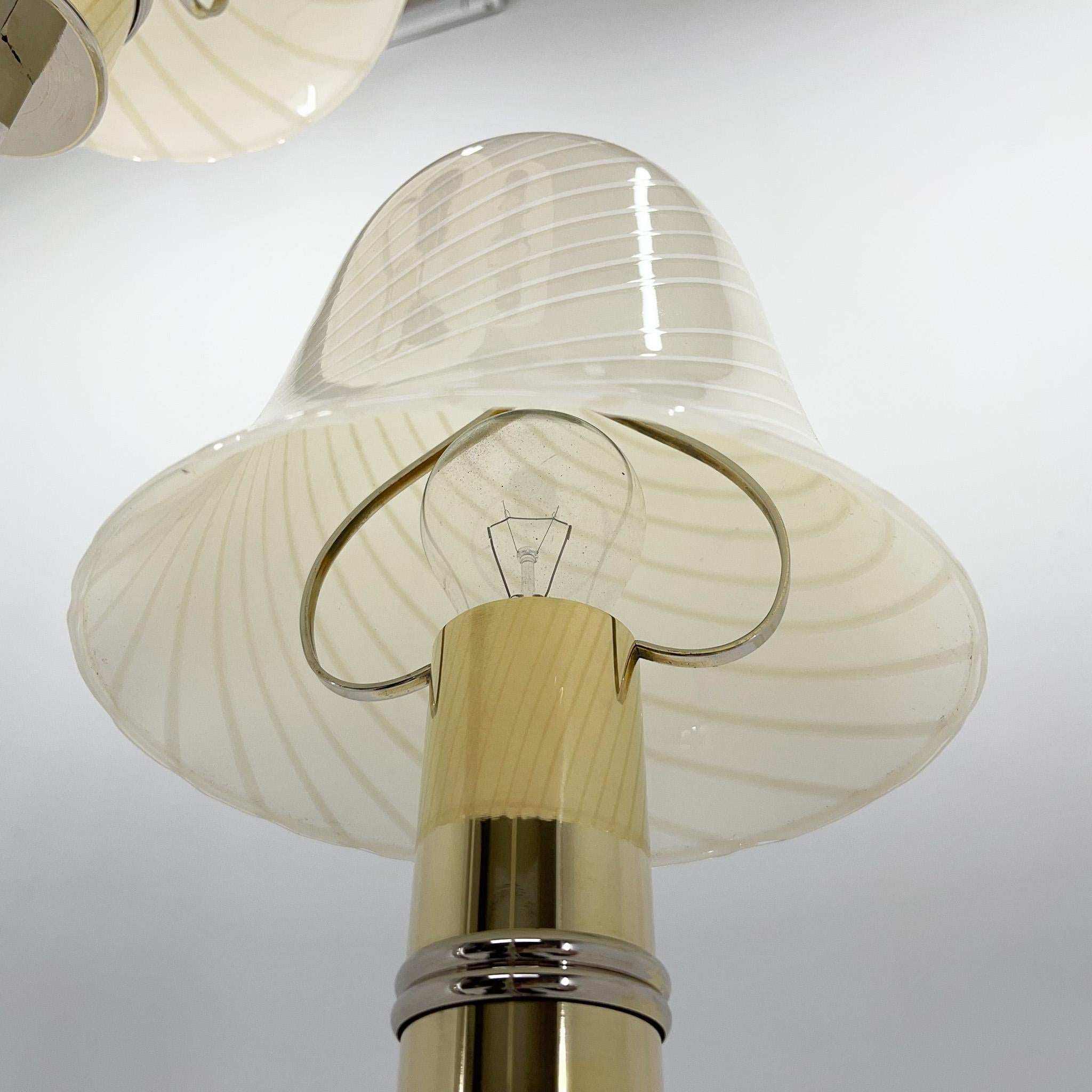 Rare lampadaire italien en chrome et verre de Murano « champignons magiques », années 1970  en vente 1