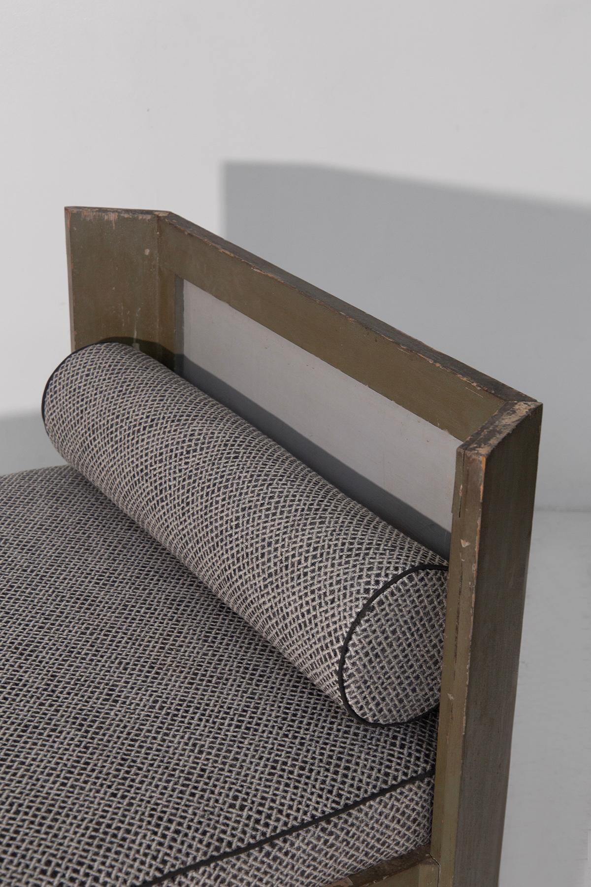 Seltene italienische Daybed oder Dormeuse Futurist in Baumwolle grau im Angebot 3