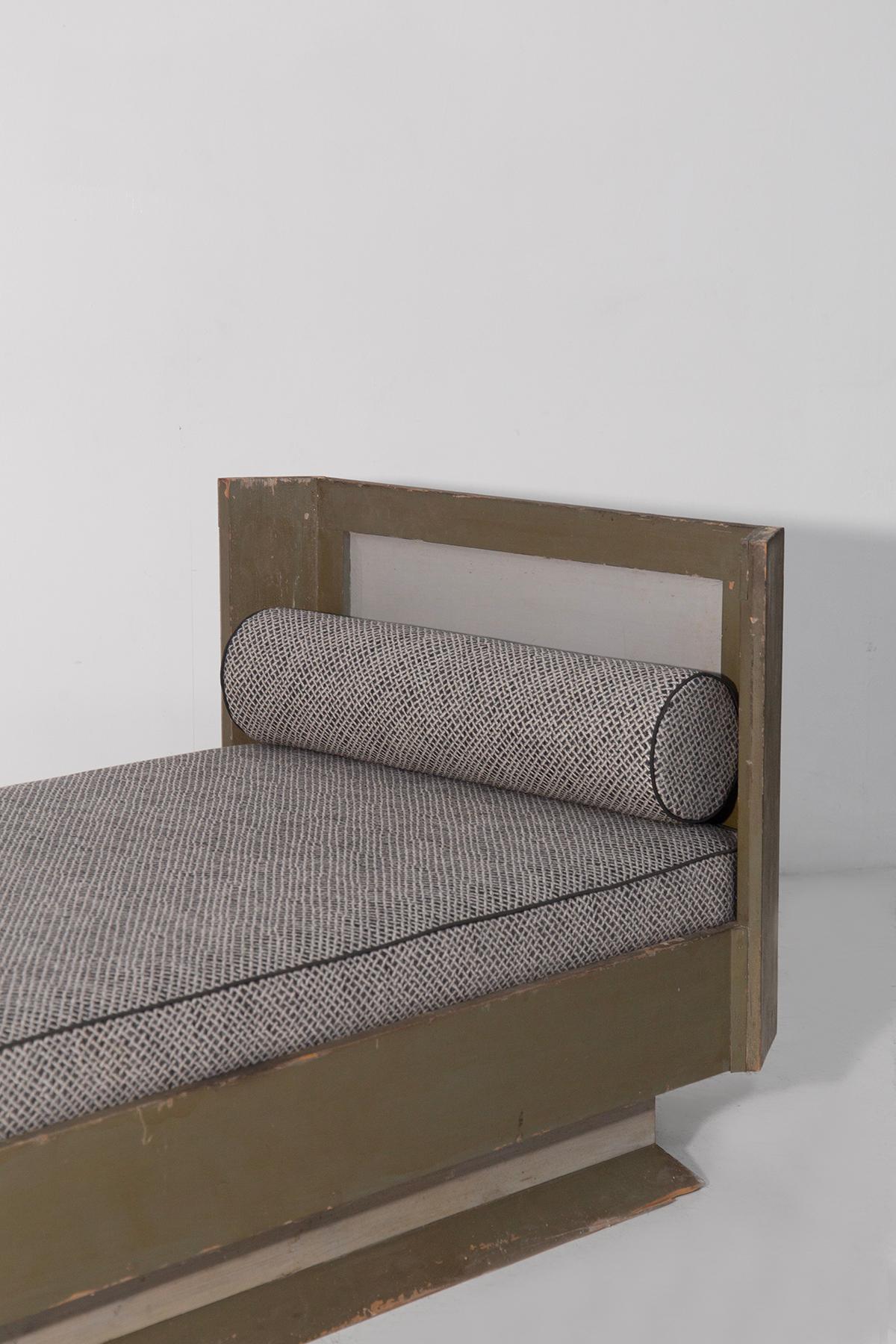 Seltene italienische Daybed oder Dormeuse Futurist in Baumwolle grau im Zustand „Gut“ im Angebot in Milano, IT