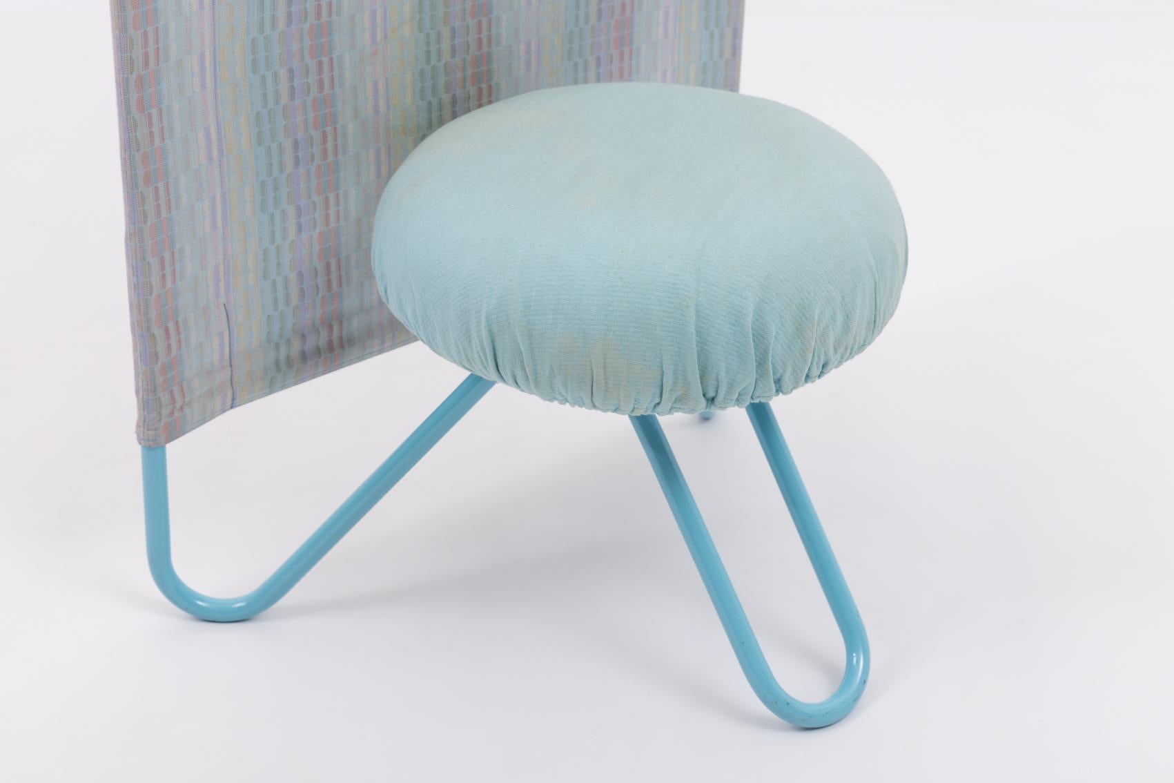 Steel Rare Italian design high back chair by Bonaldo from 1980’s For Sale