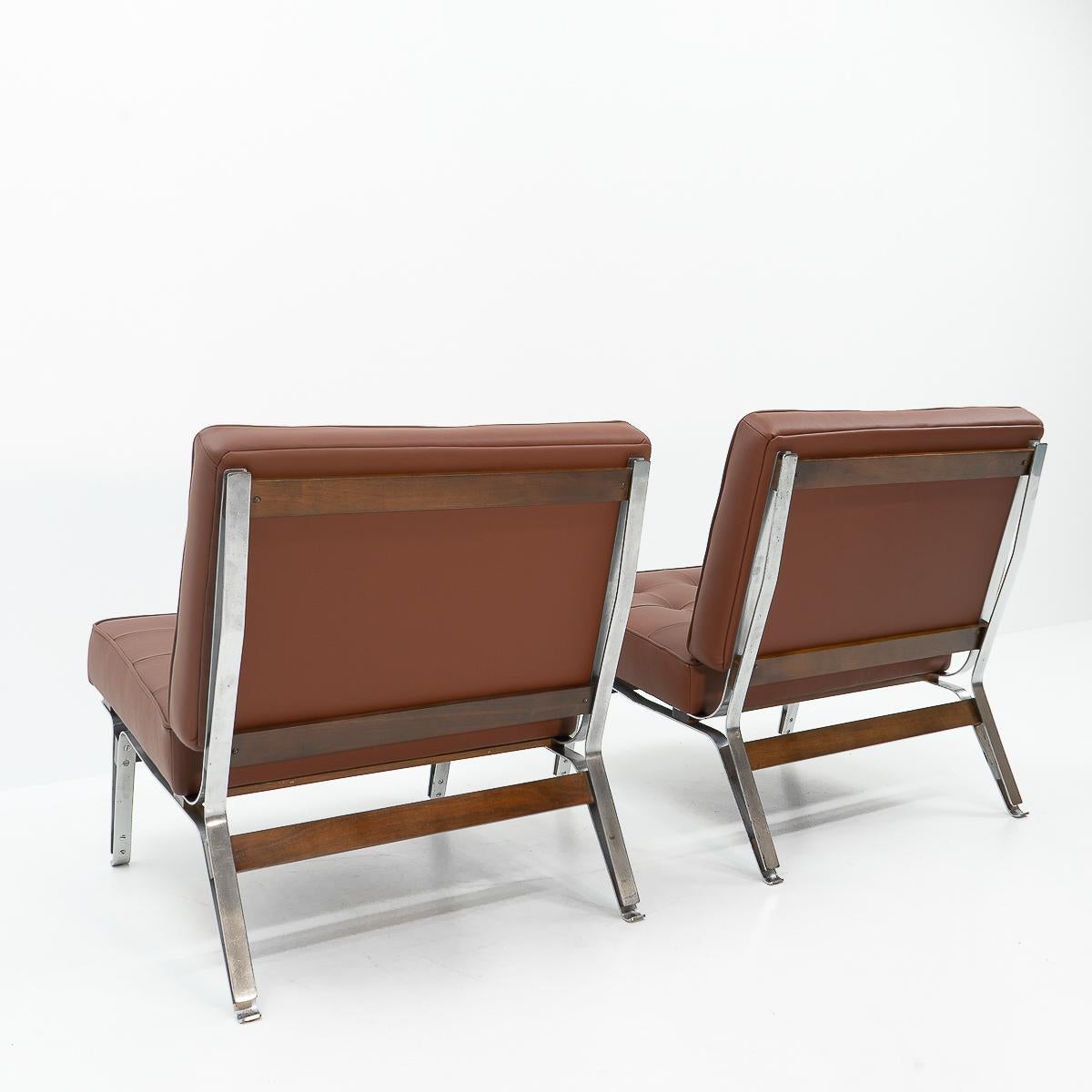 Seltenes italienisches Design: Ico Parisi 856 Loungesessel für Cassina, 1950er Jahre (Metall) im Angebot