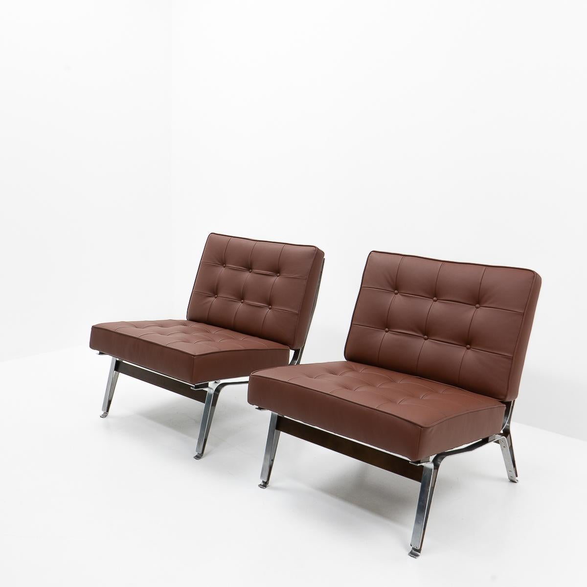 Mid-20th Century Rare Italian Design: Ico Parisi 856 Lounge Chairs for Cassina, 1950s For Sale
