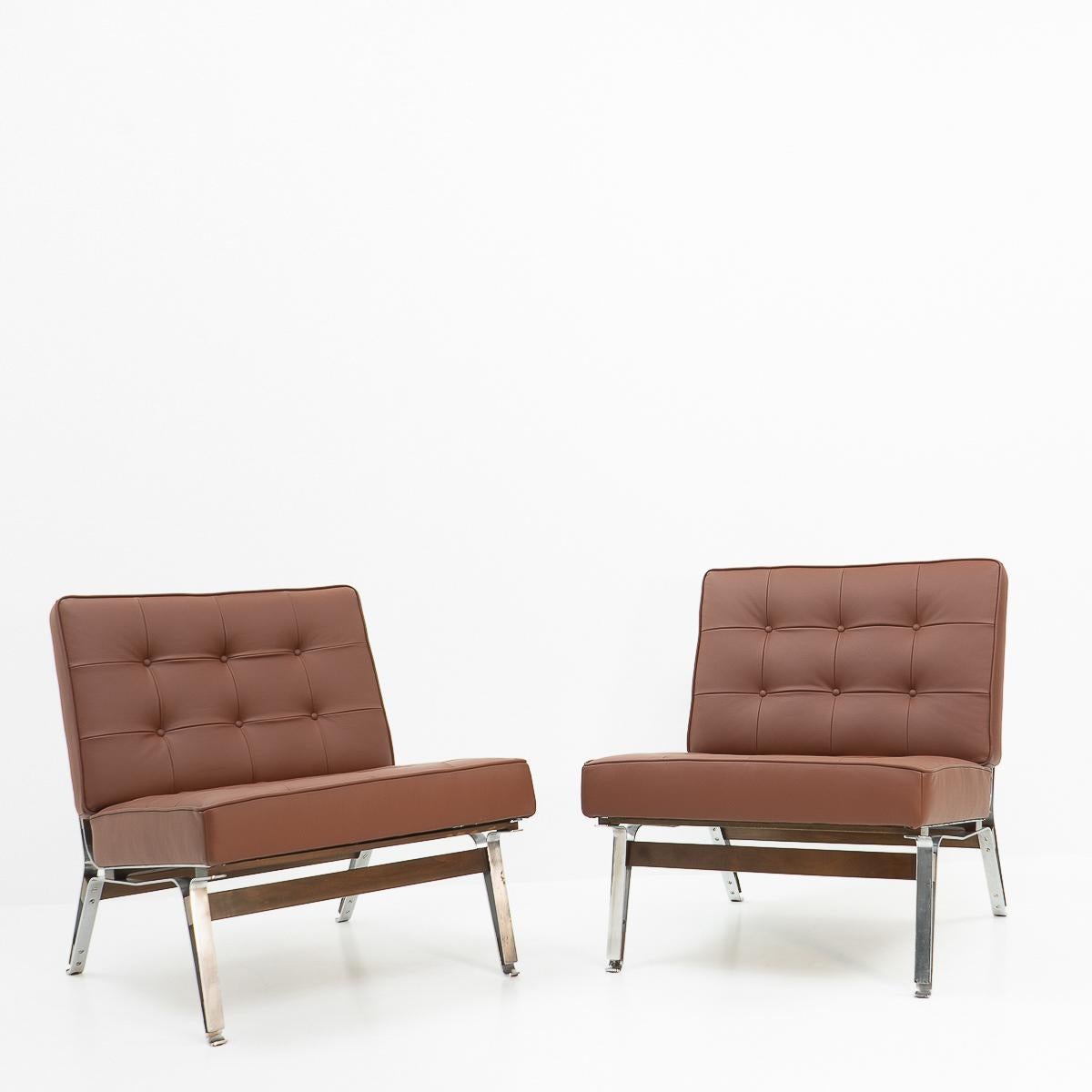 Rare Italian Design: Ico Parisi 856 Lounge Chairs for Cassina, 1950s In Good Condition For Sale In Renens, CH