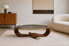 Rare Italian design sculptural ''Watch'' coffee table Attr. to DS Florence 1960