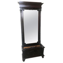 Used Rare Italian Furniture  Ebonized, with Original Mirror and Carvings