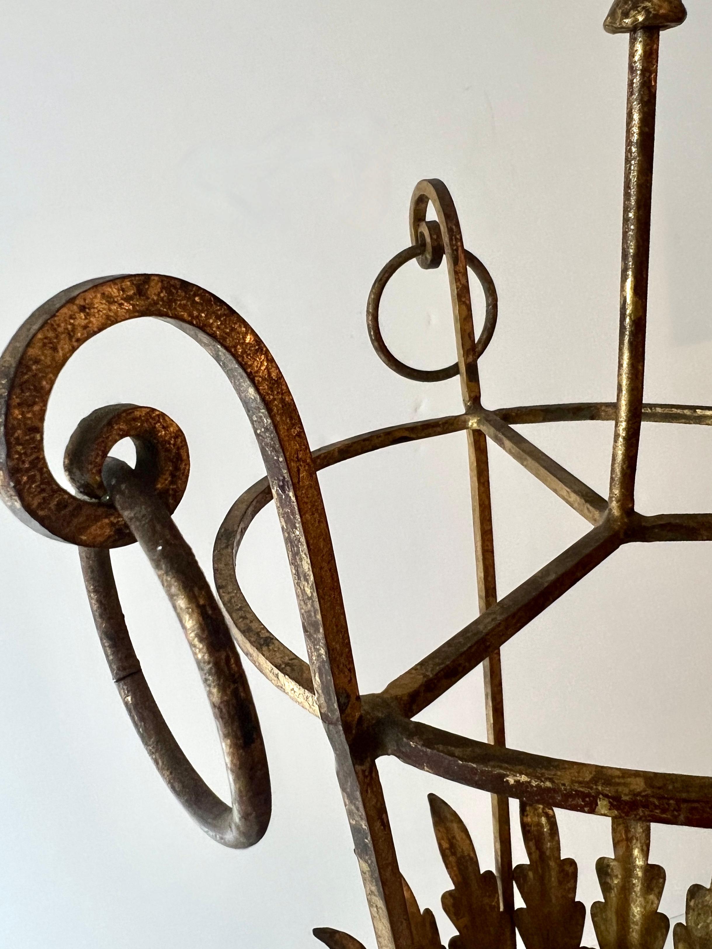 20th Century Rare Italian Gilt Metal Umbrella Stand For Sale
