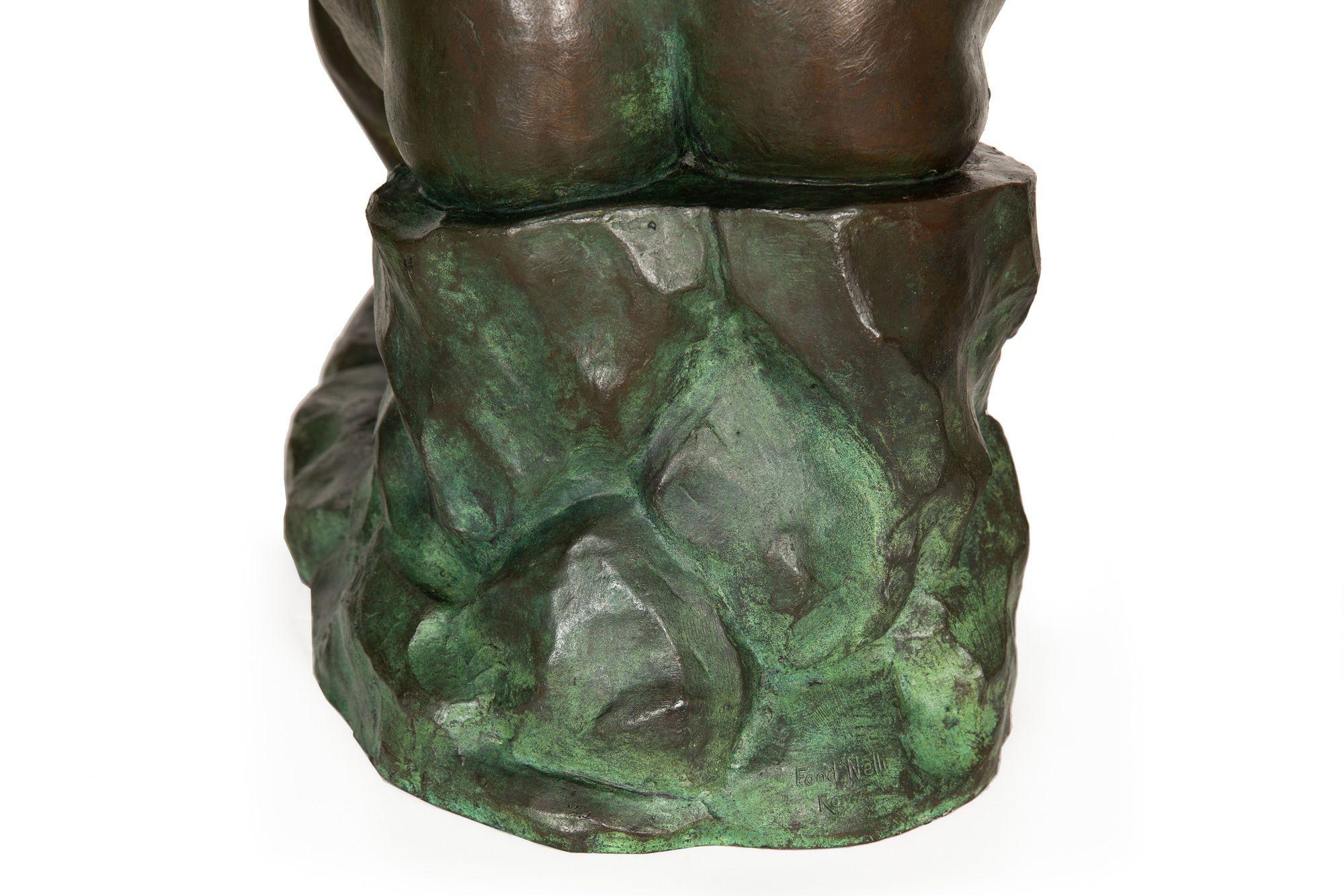 Rare Italian Grand Tour Bronze Sculpture of “Boxer at Rest”, 19th Century 11