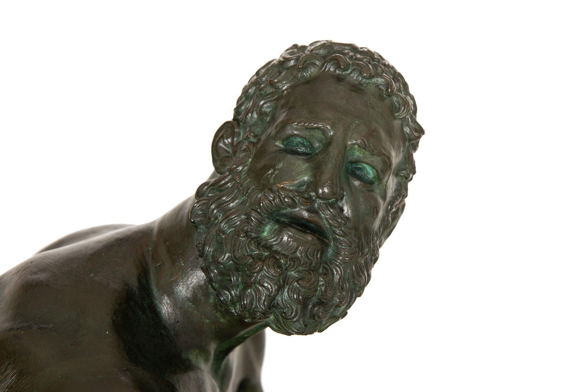 Rare Italian Grand Tour Bronze Sculpture of “Boxer at Rest”, 19th Century 1