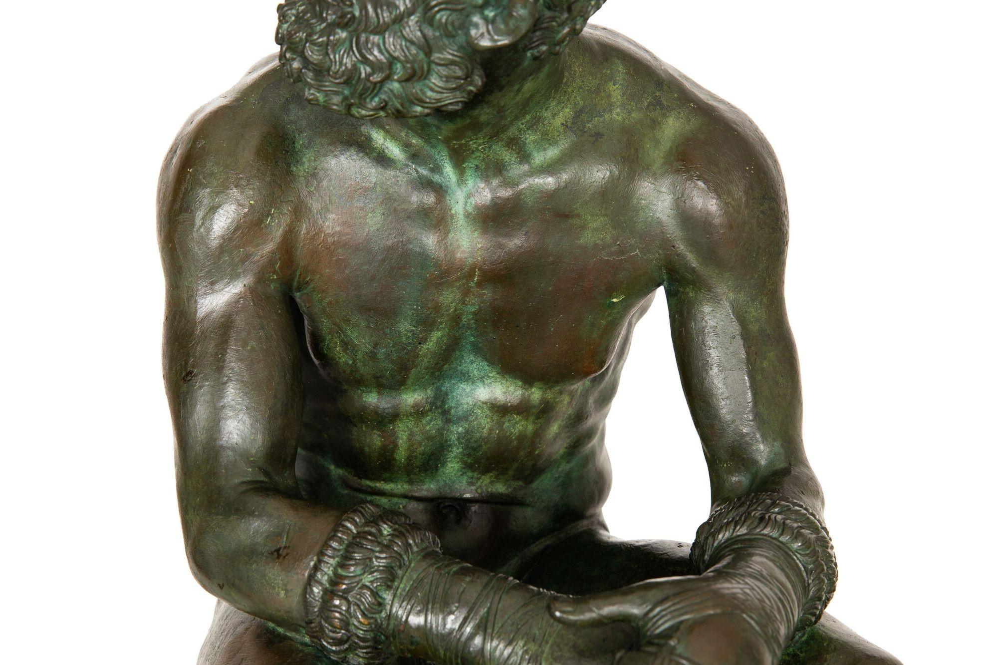 Rare Italian Grand Tour Bronze Sculpture of “Boxer at Rest”, 19th Century 2