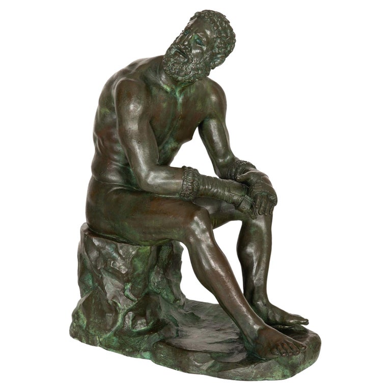 Rare Italian Grand Tour Bronze Sculpture of “Boxer at Rest”, 19th