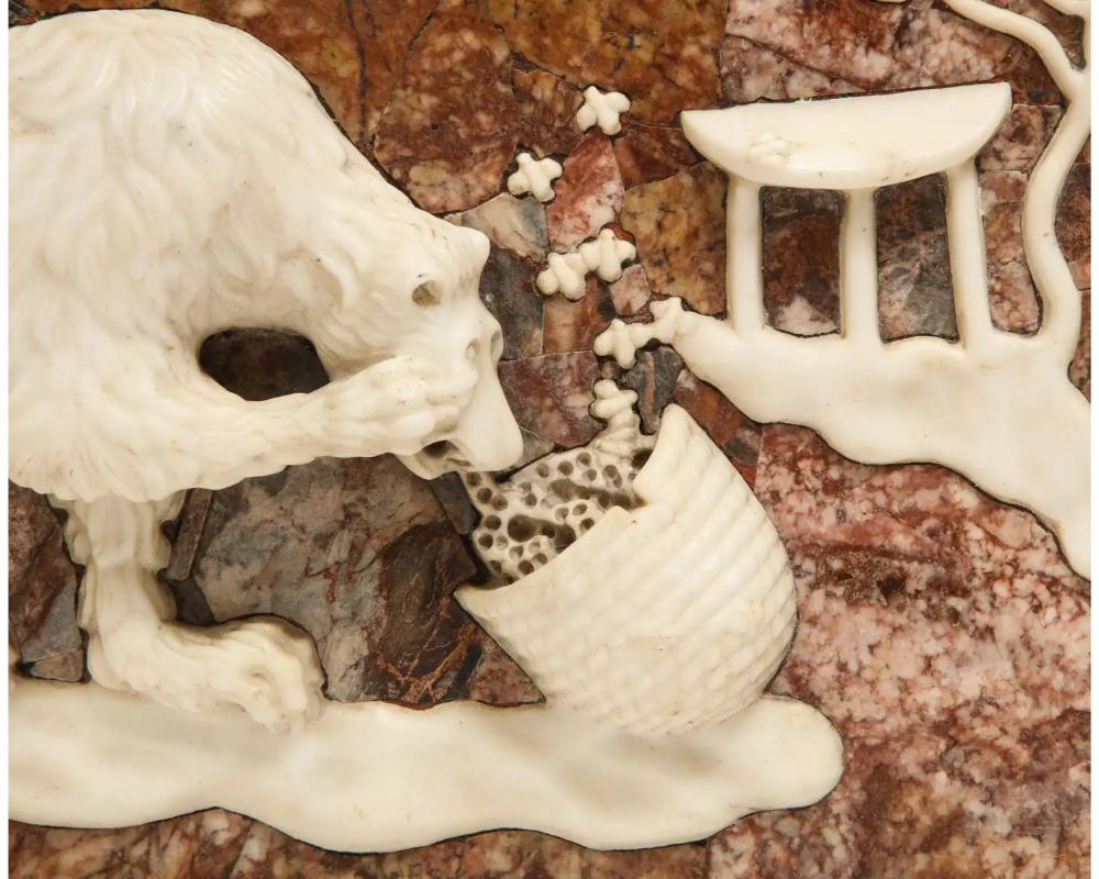 Rare Italian Grand Tour Marble Frieze Panel of a Bear Eating Honey 2