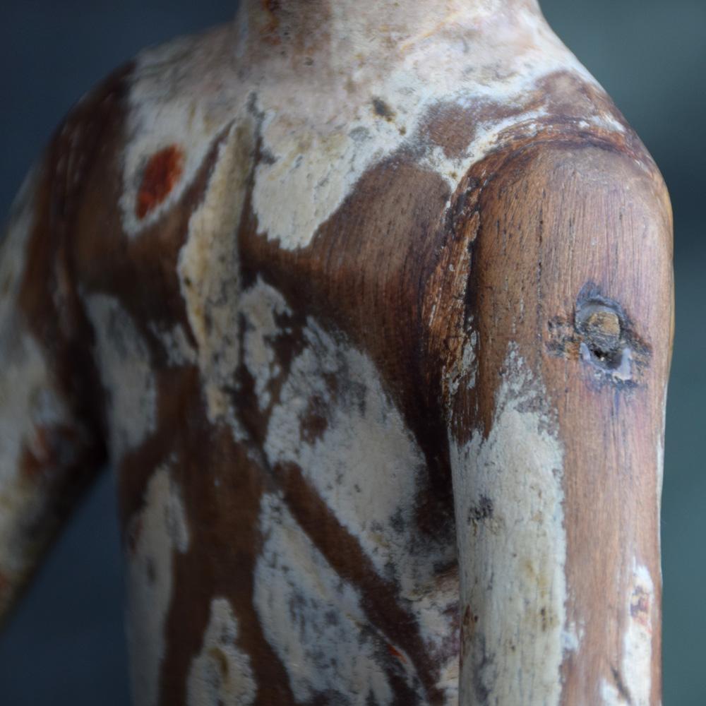 Artisanat Rare poupée Santos sculptée à la main d'art populaire italien, vers 1840 en vente