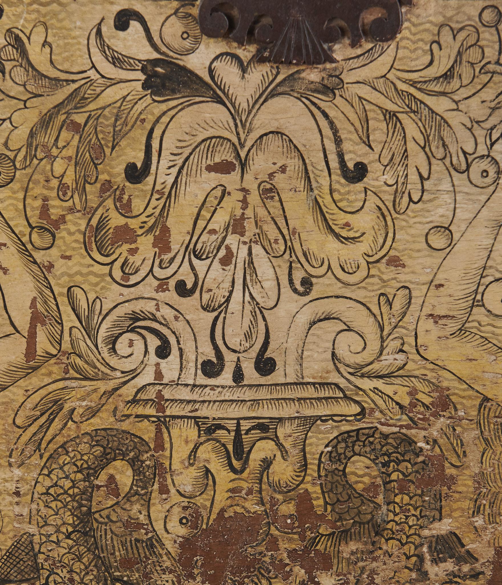 Rare Italian Late Gothic Painted Cassone, 1480-1530 For Sale 2