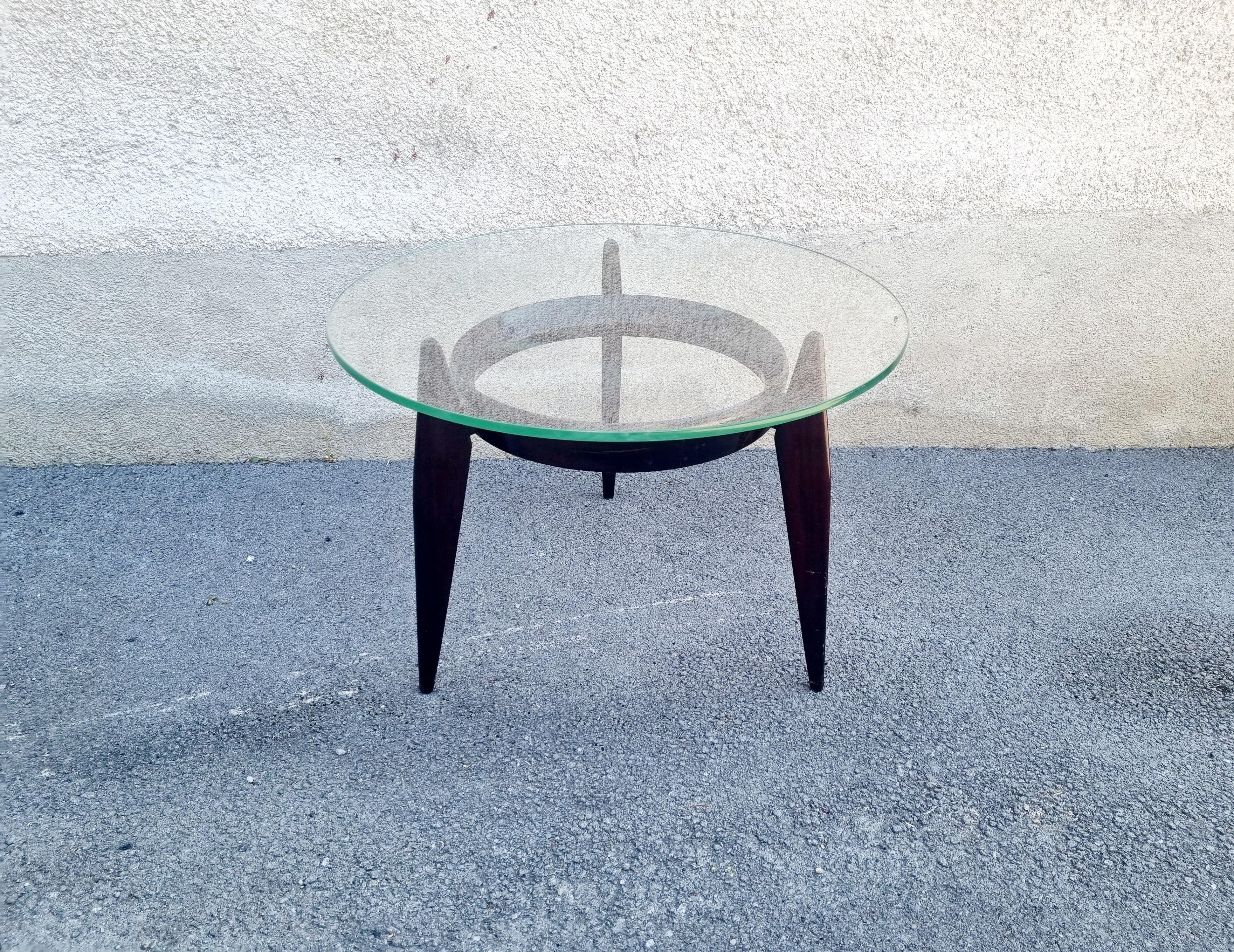 Glass Rare Italian Low Table by Ico Parisi for Brugnoli Mobili Cantu, 60s For Sale