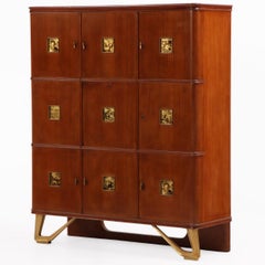 Seltener italienischer Mahagoni-Sammlerschrank oder Bar, ca. 1945