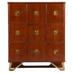 Seltener italienischer Mahagoni-Sammlerschrank oder Bar, ca. 1945