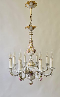 Rare lustre italien en porcelaine Mangani - années 1970