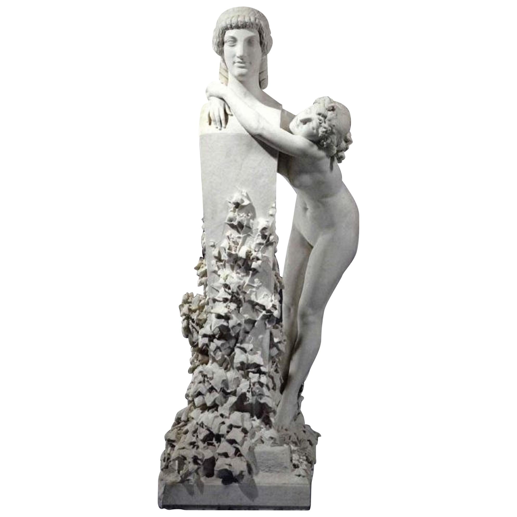 Raro marmo italiano di una dea nuda Adelaide Pandiani Maraini