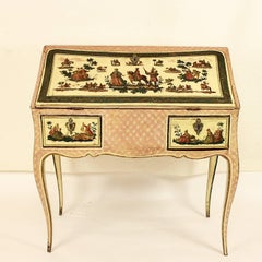 Rare Italian Mid-18th Century Lacca Povera Desk or Bureau