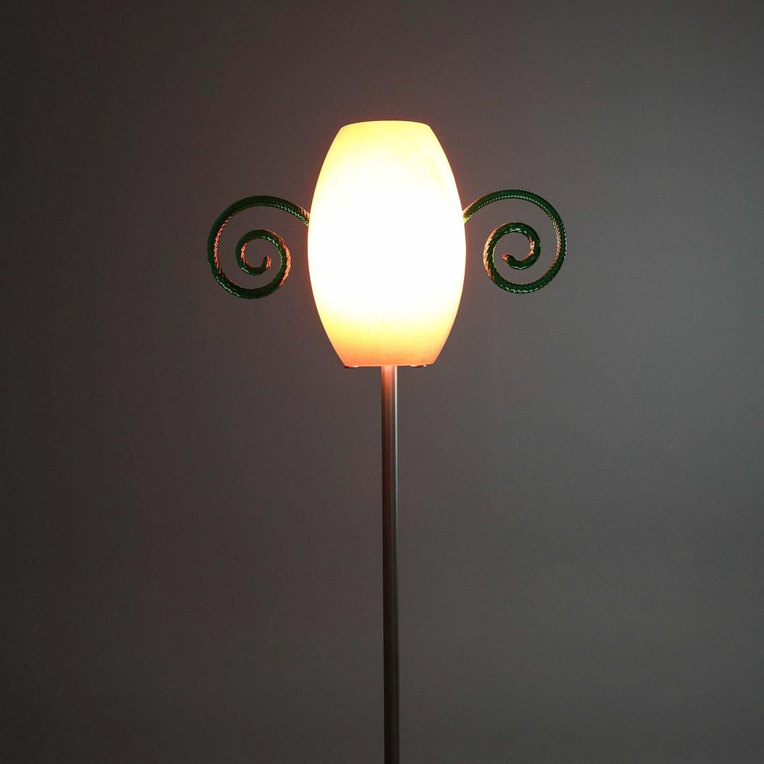 Art déco Rare Italian Mid Century Barovier & Toso Large Murano Floor Lamp en vente