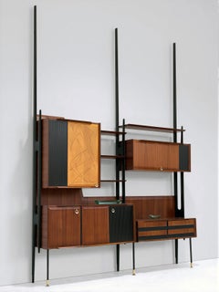 Rare Italian Mid-Century Bookcase with "Spear" Uprights by Vittorio Dassi, 1950s