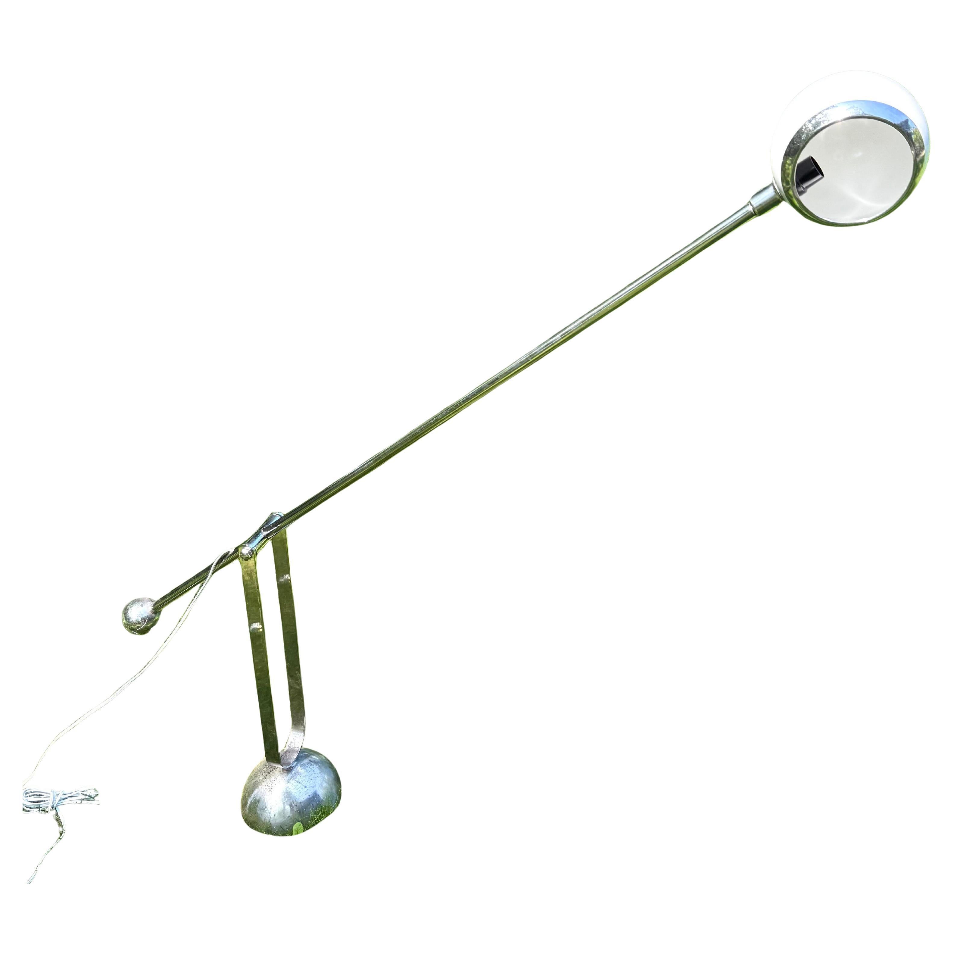 Mid-Century Modern Rare Italian Mid-Century Cantilevered and Counter-Balance Floor Lamp, Arteluce For Sale