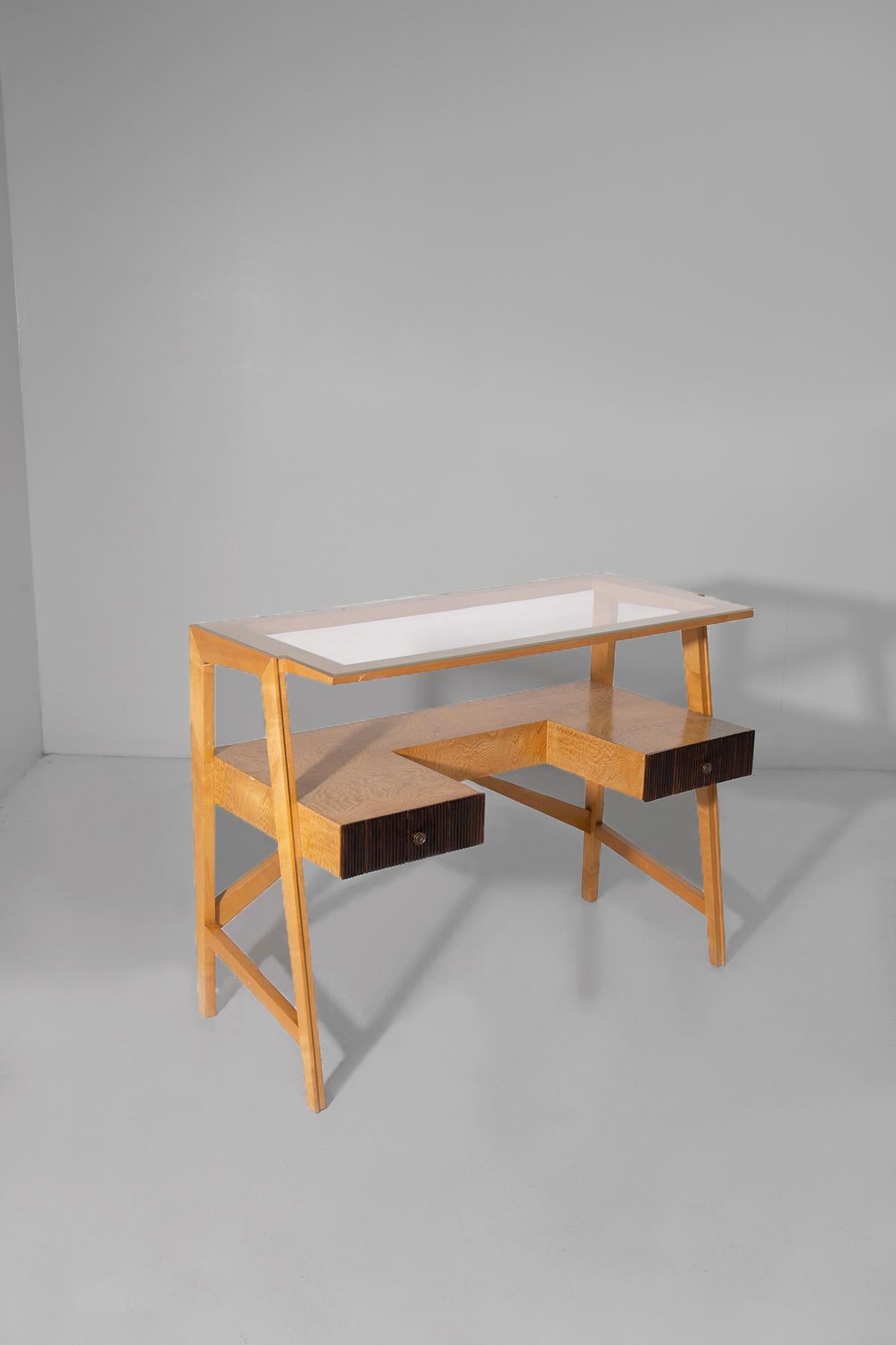 Seltene italienische Mitte des Jahrhunderts Modernes Zentrum Schreibtisch grissinatura (Italian) im Angebot