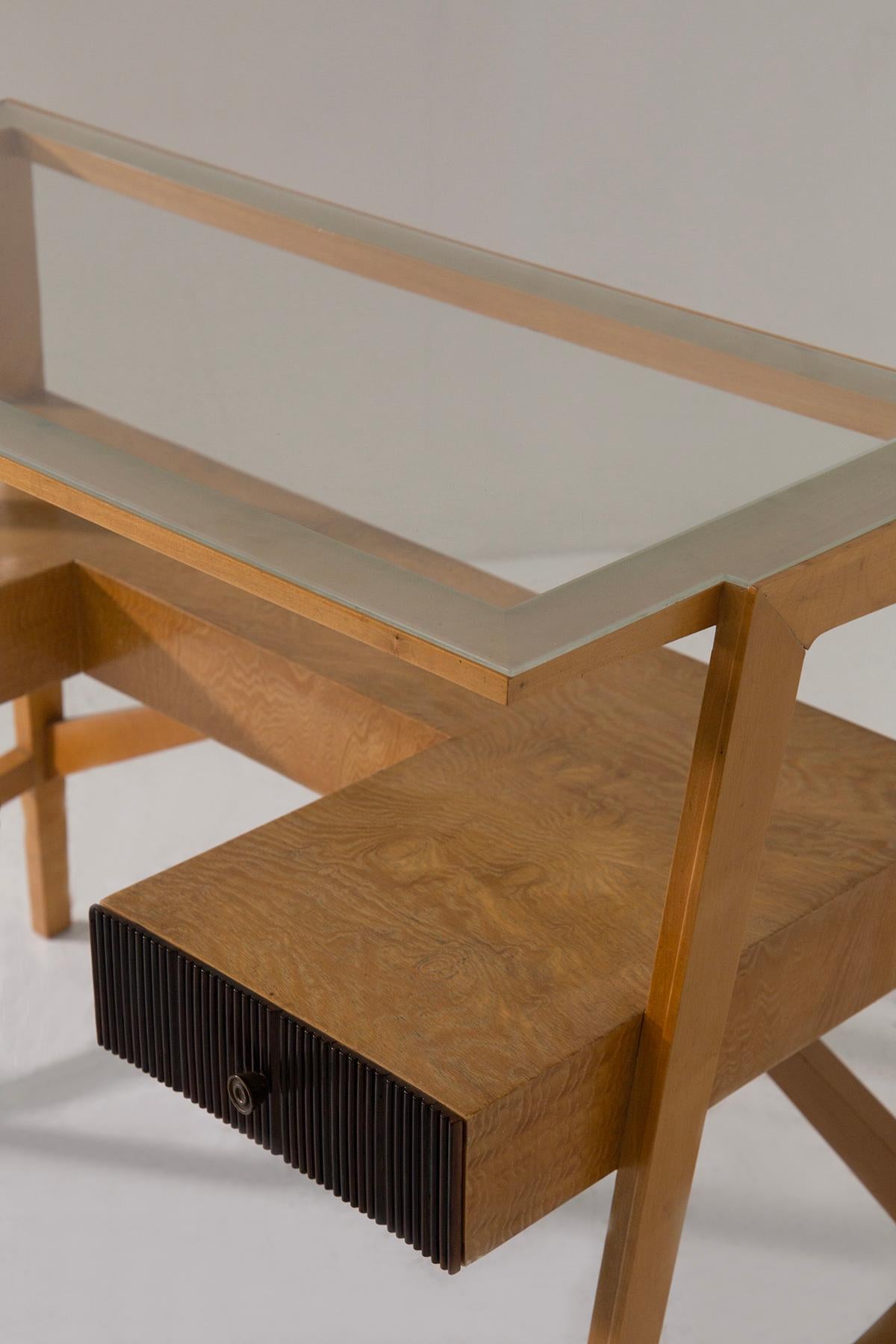 Seltene italienische Mitte des Jahrhunderts Modernes Zentrum Schreibtisch grissinatura im Angebot 2