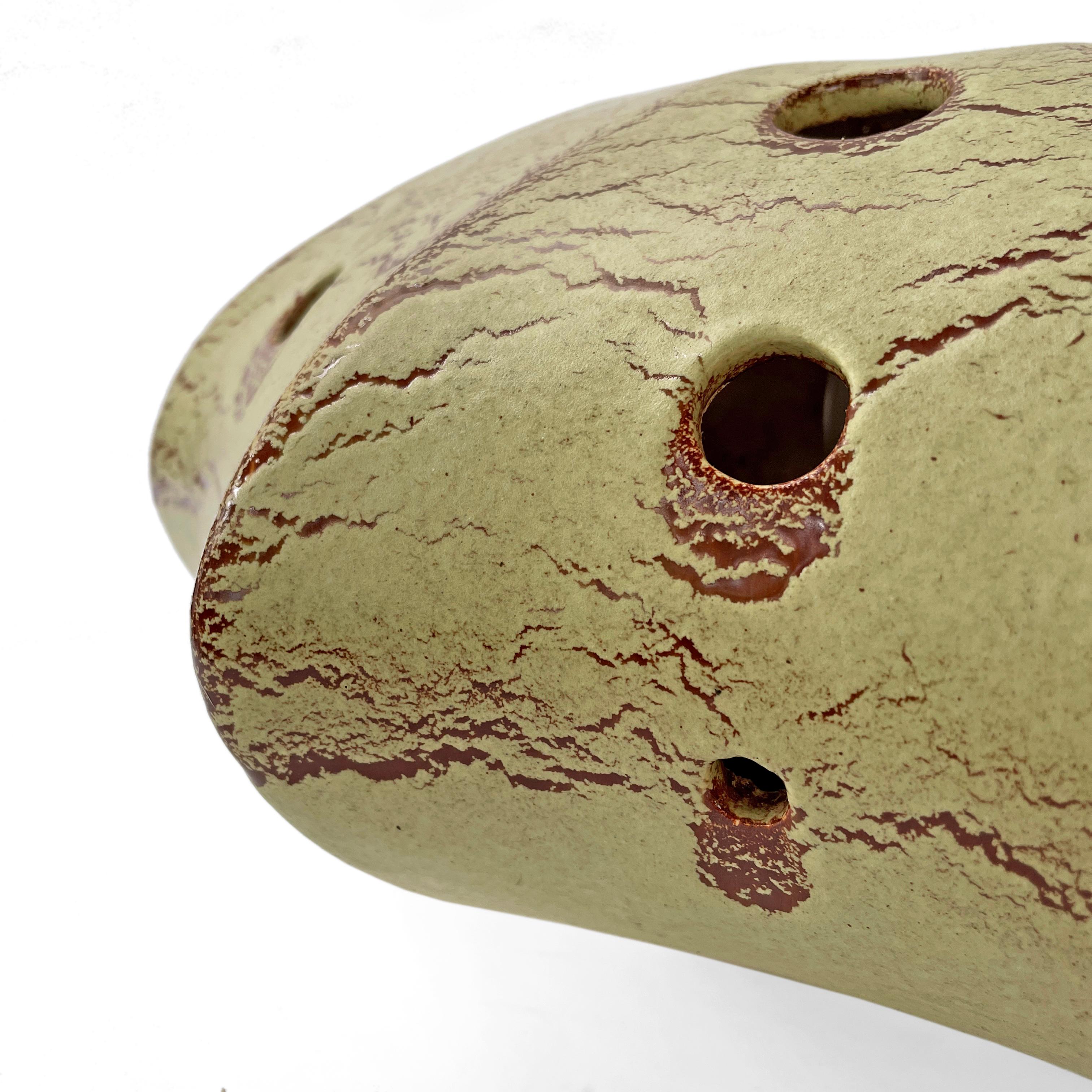 Ceramic Rare Italian Mid Century Octagonal Bertoncello Rigon Table Lamp Vintage 1960s For Sale