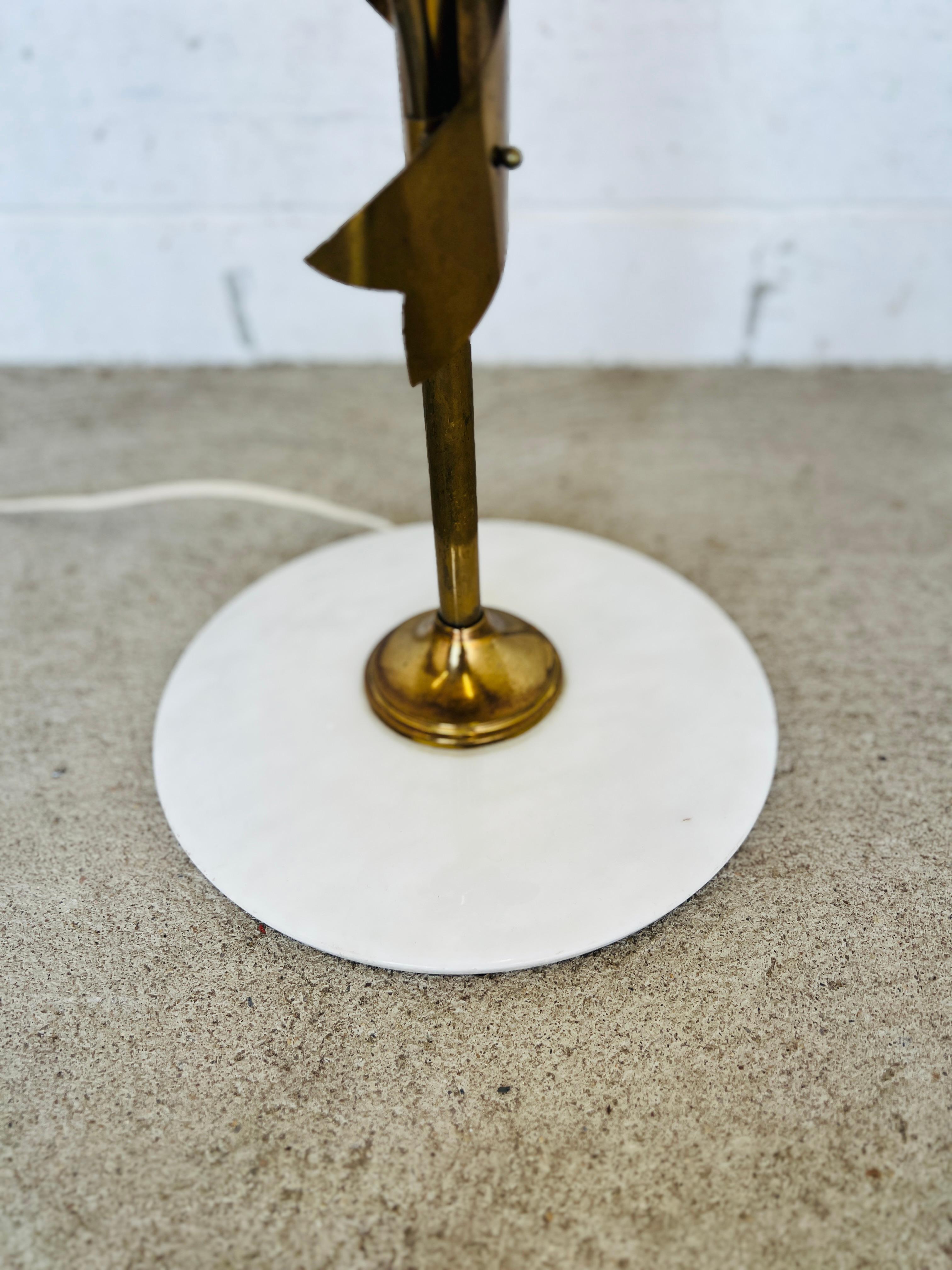 Rare, Italian Mid Century Stilnovo 10-Light Brass & Marble Floor Lamp C. 1960 For Sale 5