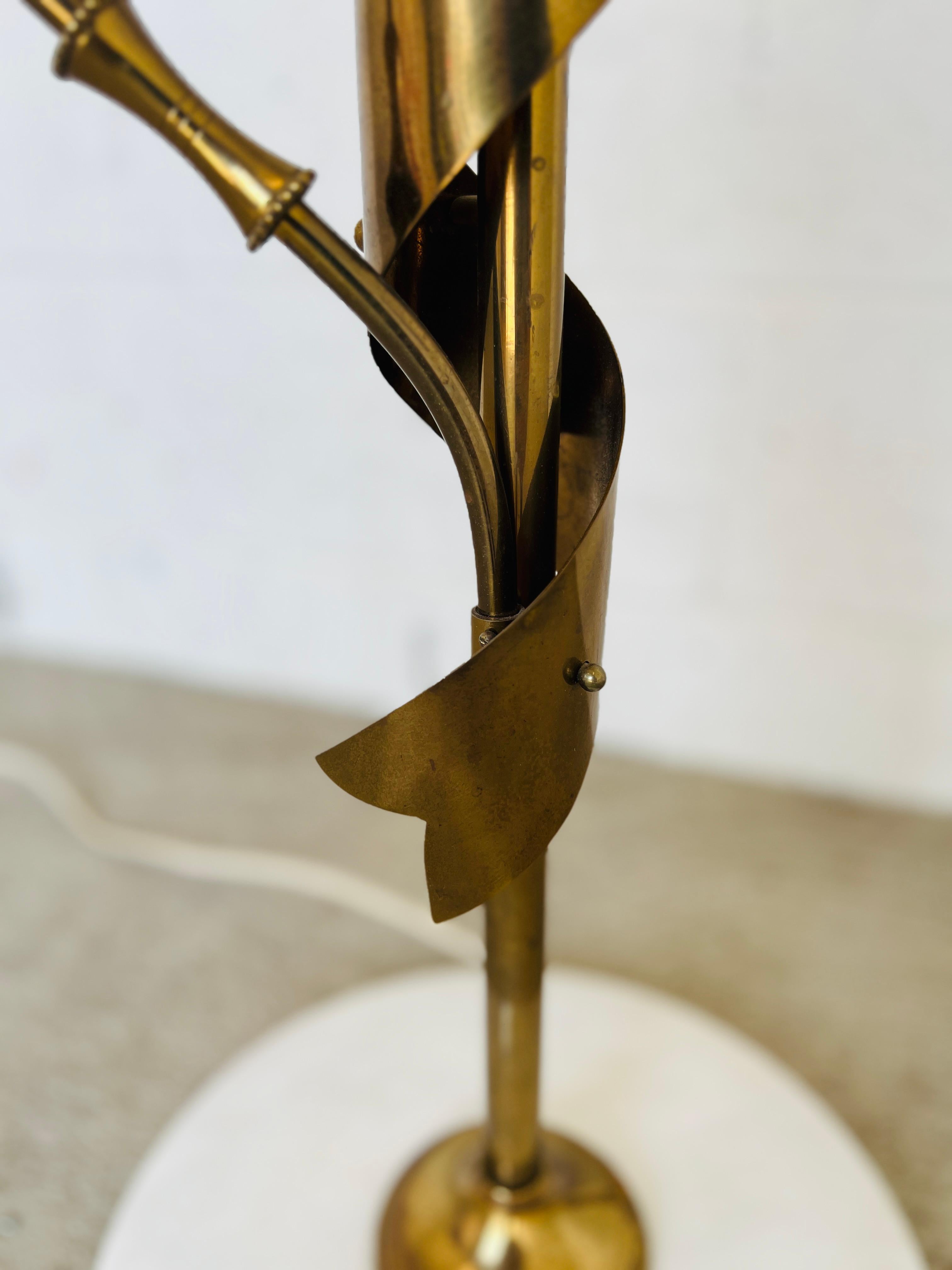 Rare, Italian Mid Century Stilnovo 10-Light Brass & Marble Floor Lamp C. 1960 For Sale 9