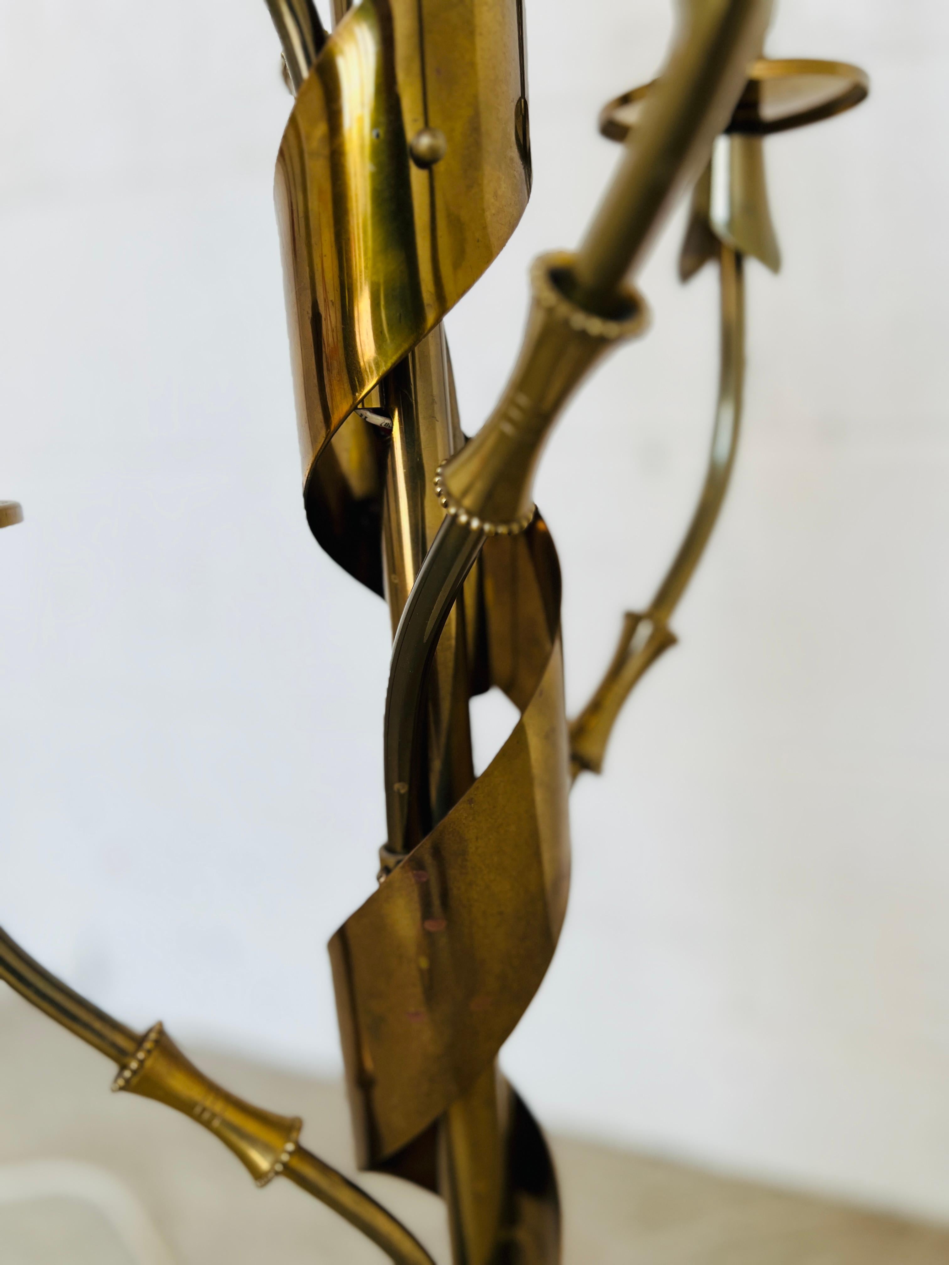 Rare, Italian Mid Century Stilnovo 10-Light Brass & Marble Floor Lamp C. 1960 For Sale 11